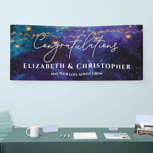 Gefeliciteerd Rustic Tea Lights Verloving Spandoek (Beurs)