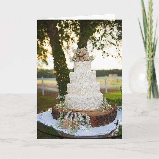 Gefeliciteerd - Rustic Wedding Cake Kaart (Voorkant)
