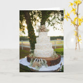 Gefeliciteerd - Rustic Wedding Cake Kaart (Gele Bloem)