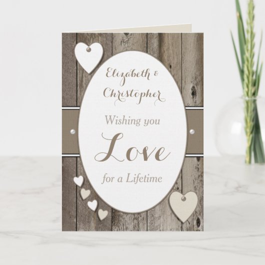 Gefeliciteerd Rustic Wedding Day White Kaart (Voorkant)