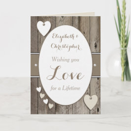 Gefeliciteerd Rustic Wedding Day White Kaart