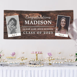 Gefeliciteerd Rustic Wood Afstuderen 2 - Foto Spandoek