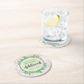 Gefeliciteerd Rustic Wood & Eucalyptus Botanical Ronde Kartonnen Onderzetter (Insitu)