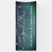 Gefeliciteerd Rustieke Theelichtjes Verloving Fees Spandoek (Verticaal)