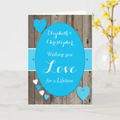 Gefeliciteerd Rustieke Trouwdag blauw Kaart (Gele Bloem)