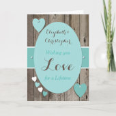 Gefeliciteerd Rustieke Trouwdag turquoise Kaart (Voorkant)