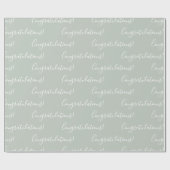 Gefeliciteerd Sage Green Elegant Cadeaupapier (Vlak)