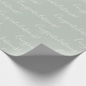 Gefeliciteerd Sage Green Elegant Cadeaupapier (Hoek)