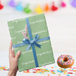 Gefeliciteerd salie groen wit cadeaupapier<br><div class="desc">Elegante,  klassieke partij inpakpapier vellen. Een wijze groene achtergrond,  witte tekst: Gefeliciteerd!</div>