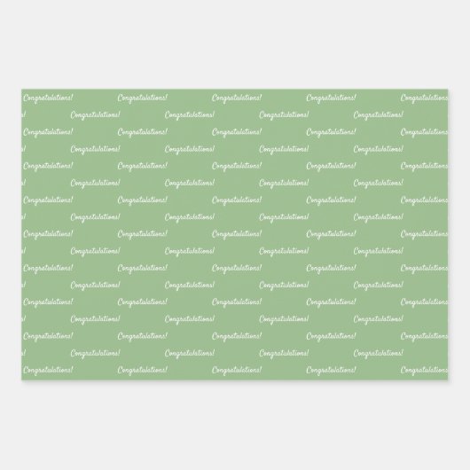 Gefeliciteerd salie groen wit inpakpapier vel (Voorkant 2)