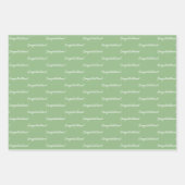 Gefeliciteerd saliegroen wit inpakpapier vel (Voorkant 3)
