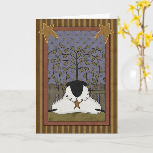 Gefeliciteerd Schaap Kaart (Gele Bloem)