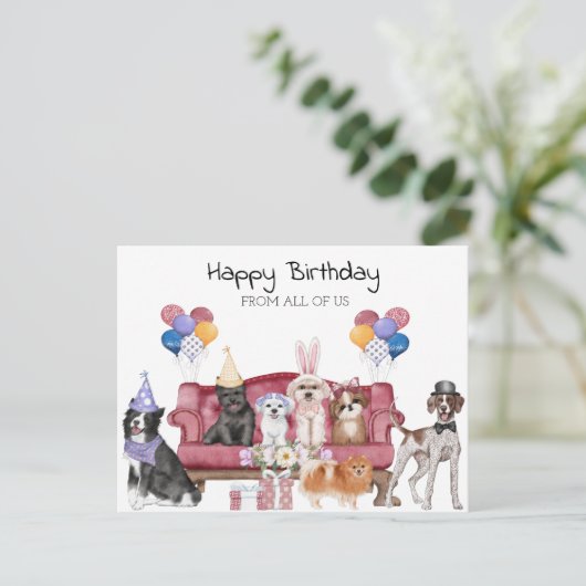 Gefeliciteerd Schattige Pups  Briefkaart (Staand voorkant)