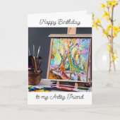 Gefeliciteerd | Schilderij op Bomen Ezel Kaart (Gele Bloem)