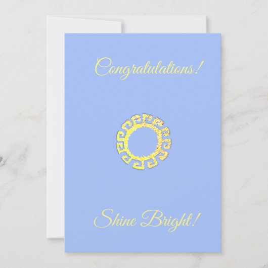 Gefeliciteerd Schitter Helder op Lichtblauw Kaart (Voorkant)