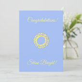 Gefeliciteerd Schitter Helder op Lichtblauw Kaart (Staand voorkant)