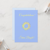 Gefeliciteerd Schitter Helder op Lichtblauw Kaart (Voorkant / Achterkant in situ)
