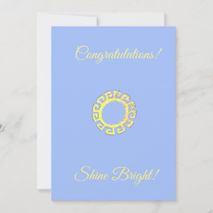 Gefeliciteerd Schitter Helder op Lichtblauw Kaart