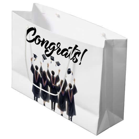 Gefeliciteerd School Afgestudeerden Groot Cadeauzakje (Voorkant Gekanteld)