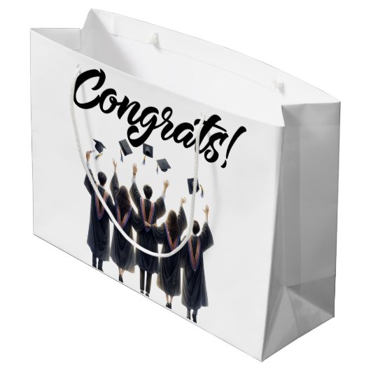 Gefeliciteerd School Afstudeerders Groot Cadeauzakje (Achterkant Gekanteld)