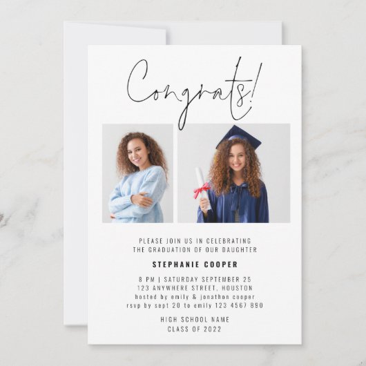 Gefeliciteerd Script 2 Foto 2022 Afstudeerfeest Kaart (Voorkant)