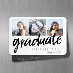 Gefeliciteerd Senior 3 Foto voor Afstuderen Magneet<br><div class="desc">Voeg 3 foto's plus de afgestudeerde naam en het jaar toe. Het afstuderen is in een moderne, rustige handgeschreven doopvont die voor of de jongens of de meisjes kan worden gebruikt. Toon uw Hogere Foto's in stijl. De afgestudeerden vieren met een voorgraaffeest voor de tieners of de kinderen van het...</div>