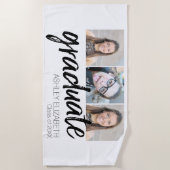 Gefeliciteerd Senior 3 Foto voor Afstuderen Strandlaken (Voorkant)