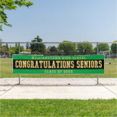 Gefeliciteerd Seniors Green | Zwart | Goud Spandoek (Insitu)