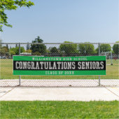 Gefeliciteerd Seniors Green | Zwart | Zilver Spandoek (Insitu)