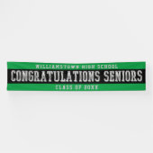 Gefeliciteerd Seniors Green | Zwart | Zilver Spandoek (Horizontaal)