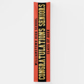 Gefeliciteerd Seniors Oranje | Zwart | Goud Spandoek (Verticaal)