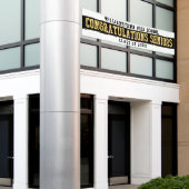 Gefeliciteerd Seniors White | Zwart | Goud Spandoek (Buitenkant Gebouw)