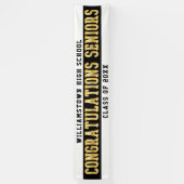 Gefeliciteerd Seniors White | Zwart | Goud Spandoek (Verticaal)