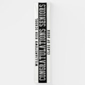 Gefeliciteerd Seniors White | Zwart | Zilver Spandoek (Verticaal)