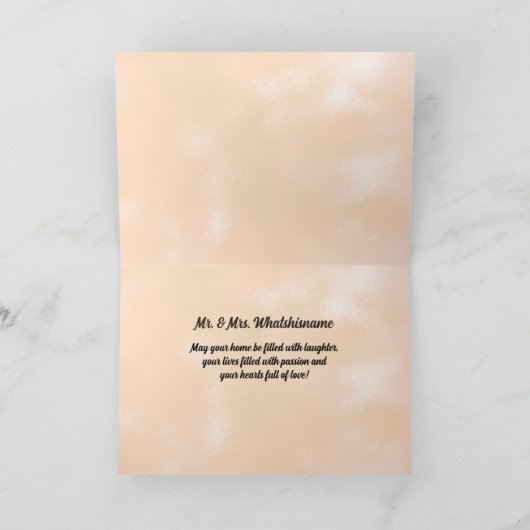 Gefeliciteerd Sepia Bride en Groom Kaart (Binnen)