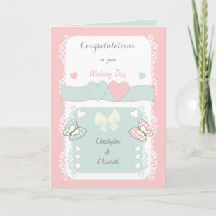 Gefeliciteerd shabby chic trouwdag felicitatie kaart