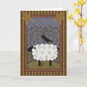 Gefeliciteerd Sheep & Raven Kaart (Gele Bloem)