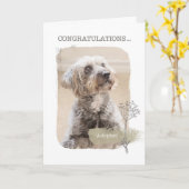 Gefeliciteerd, Shelter Dog Adoption Card Kaart (Gele Bloem)