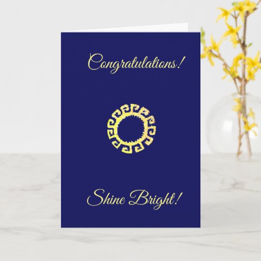 Gefeliciteerd Shine Bright met Navy Blue Kaart (Gele Bloem)