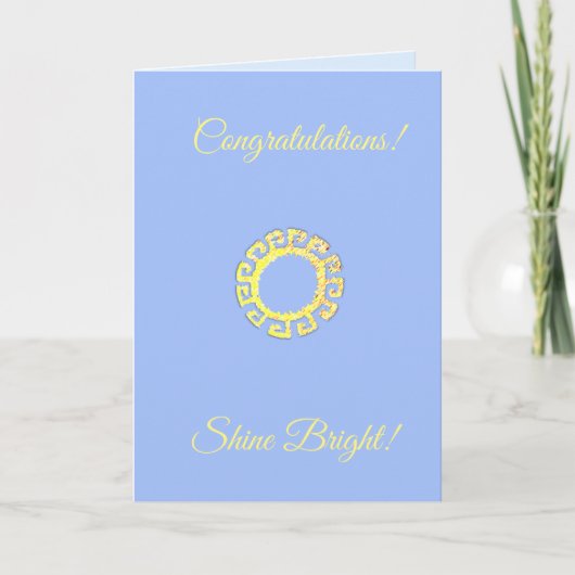Gefeliciteerd, Shine Bright op Light Blue Kaart (Voorkant)