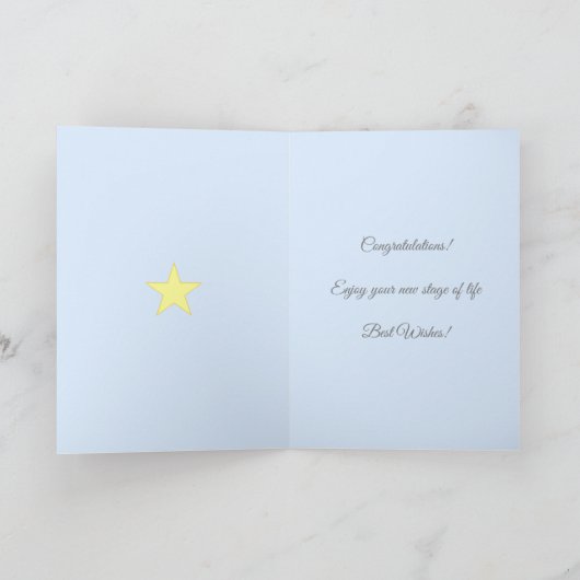 Gefeliciteerd, Shine Bright op Light Blue Kaart (Binnen)