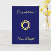 Gefeliciteerd Shine Bright op Navy Blue Kaart (Gele Bloem)