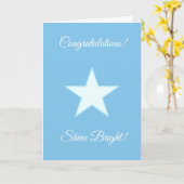 Gefeliciteerd Shine Bright Star met Light Blue Kaart (Gele Bloem)