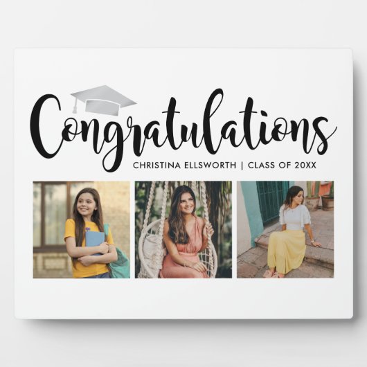 Gefeliciteerd Silver 3 Photo 2025 Afstuderen Fotoplaat (Voorkant)