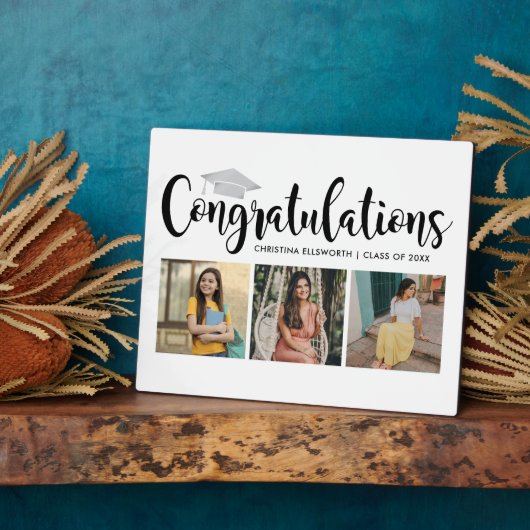 Gefeliciteerd Silver 3 Photo 2025 Afstuderen Fotoplaat (Zijkant)