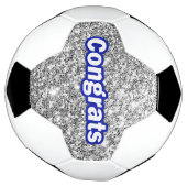 Gefeliciteerd Silver Glitter Achtergrond Voetbal (Gedraaid)