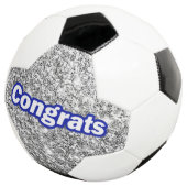 Gefeliciteerd Silver Glitter Achtergrond Voetbal (Drie kwart)