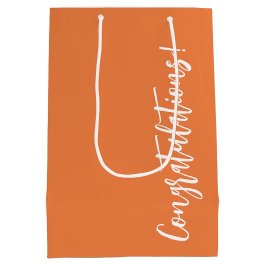 Gefeliciteerd Sinaasappel Medium Cadeauzakje (Achterkant)