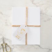 Gefeliciteerd! (Slaperige baby en maan) Cadeaulabels (Met Koord)