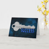 GEFELICITEERD, SLEUTEL TOT SUCCES KAART (Gele Bloem)